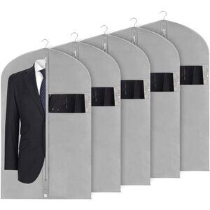 Syeeiex 40" Suit Bag, Set of 5 Garment Bag, Garment Bags for Hanging Clothes